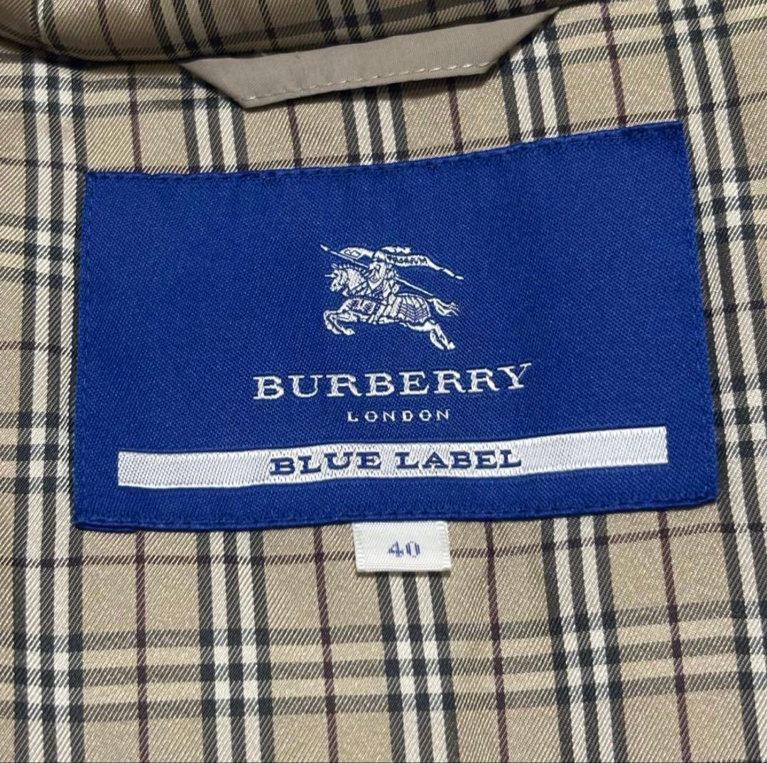 バーバリーブルーレーベル ダッフルコート 40 ファー付き　ノバチェック