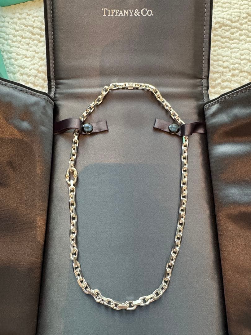 【希少】ティファニー メイカーズ チェーン ネックレス シルバー＆18Kゴールド