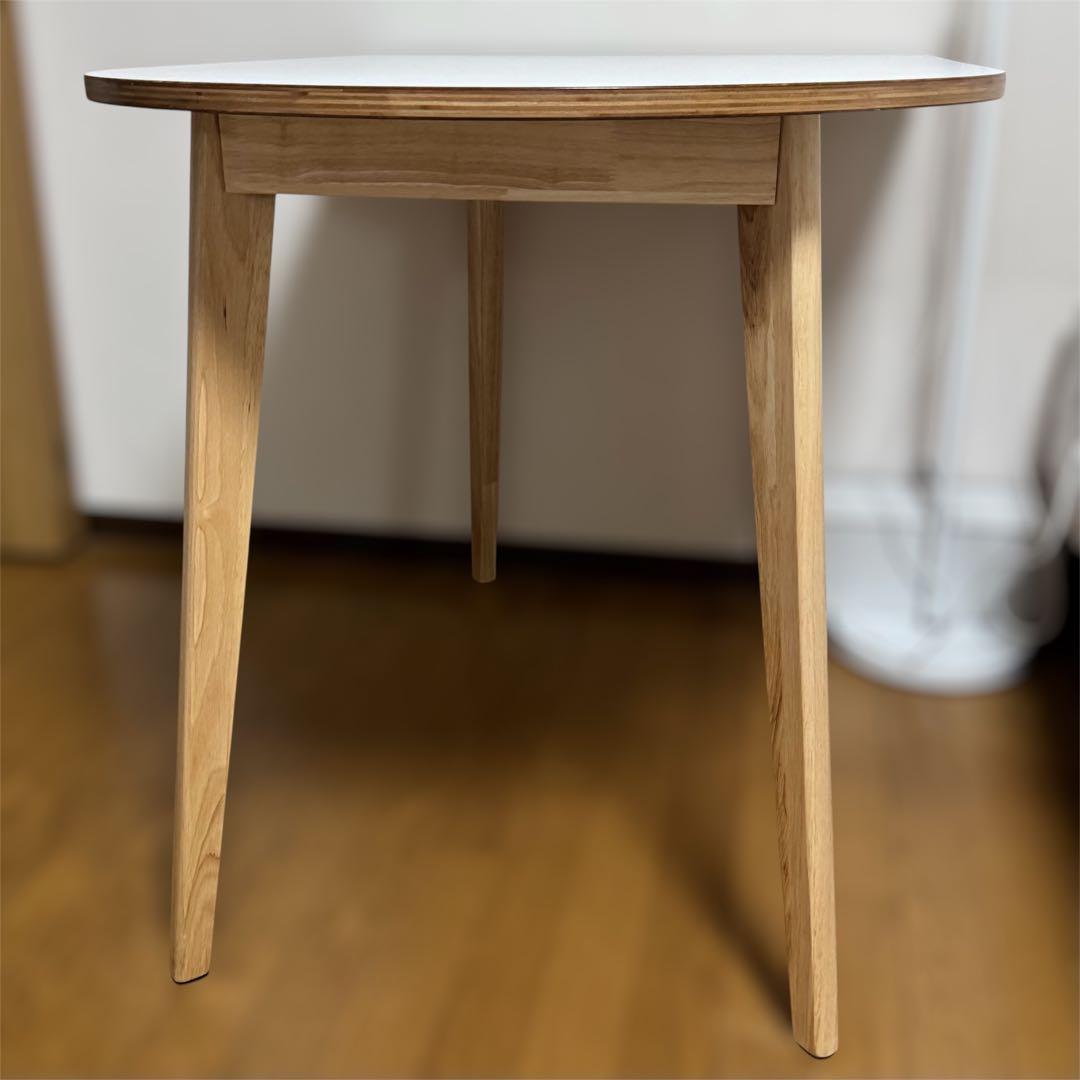 楕円　半円　ダイニングテーブル　韓国インテリア　ホワイト