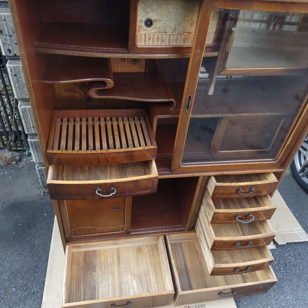 あ*さ様 昭和レトロ　無垢材　高級茶たんす　中型　古民家　古家具　当時物