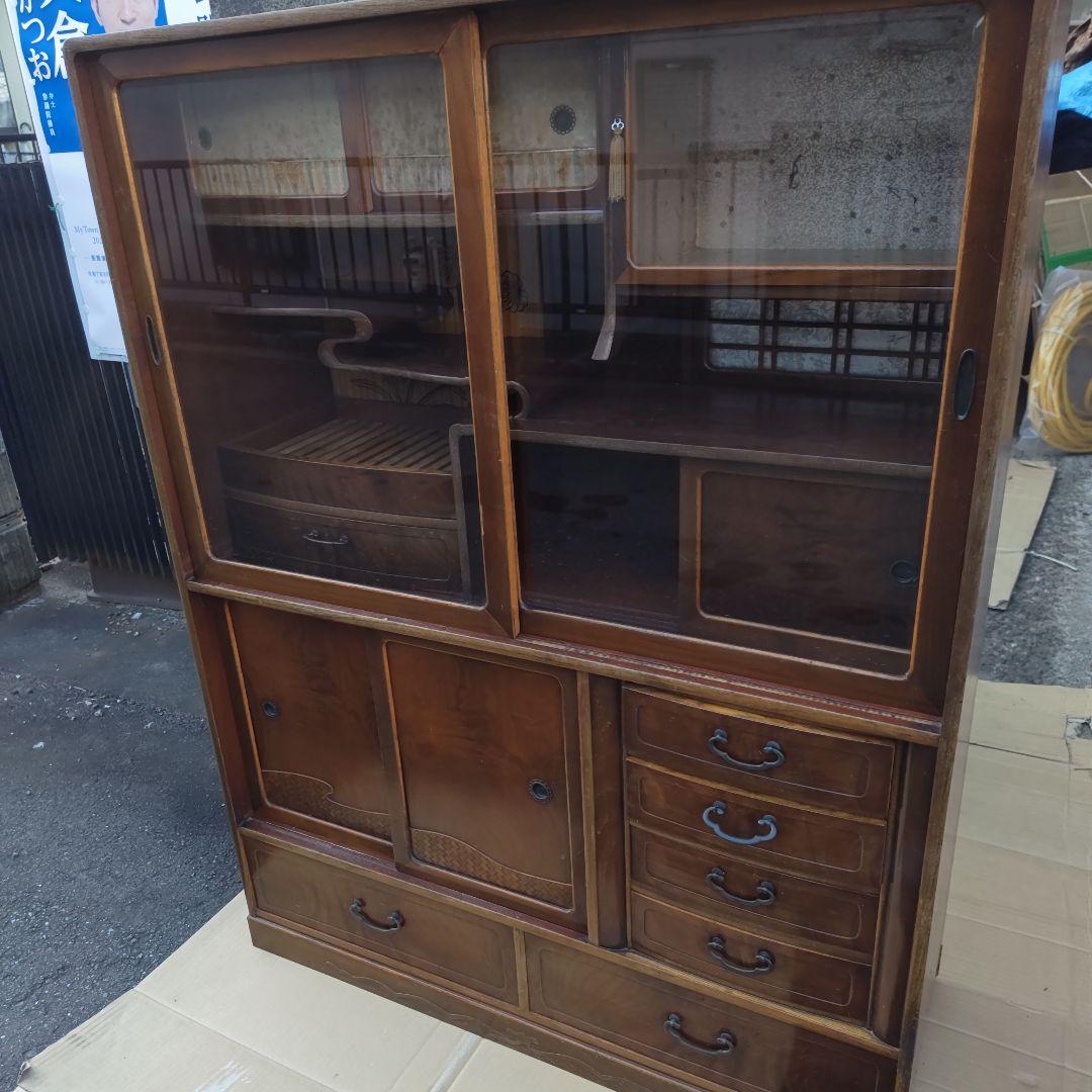 あ*さ様 昭和レトロ　無垢材　高級茶たんす　中型　古民家　古家具　当時物