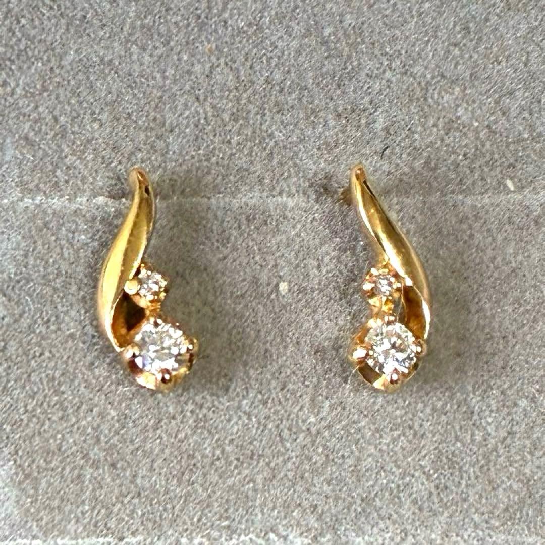 ヴァンドーム青山 ピアス K18 ダイヤモンド イエローゴールド