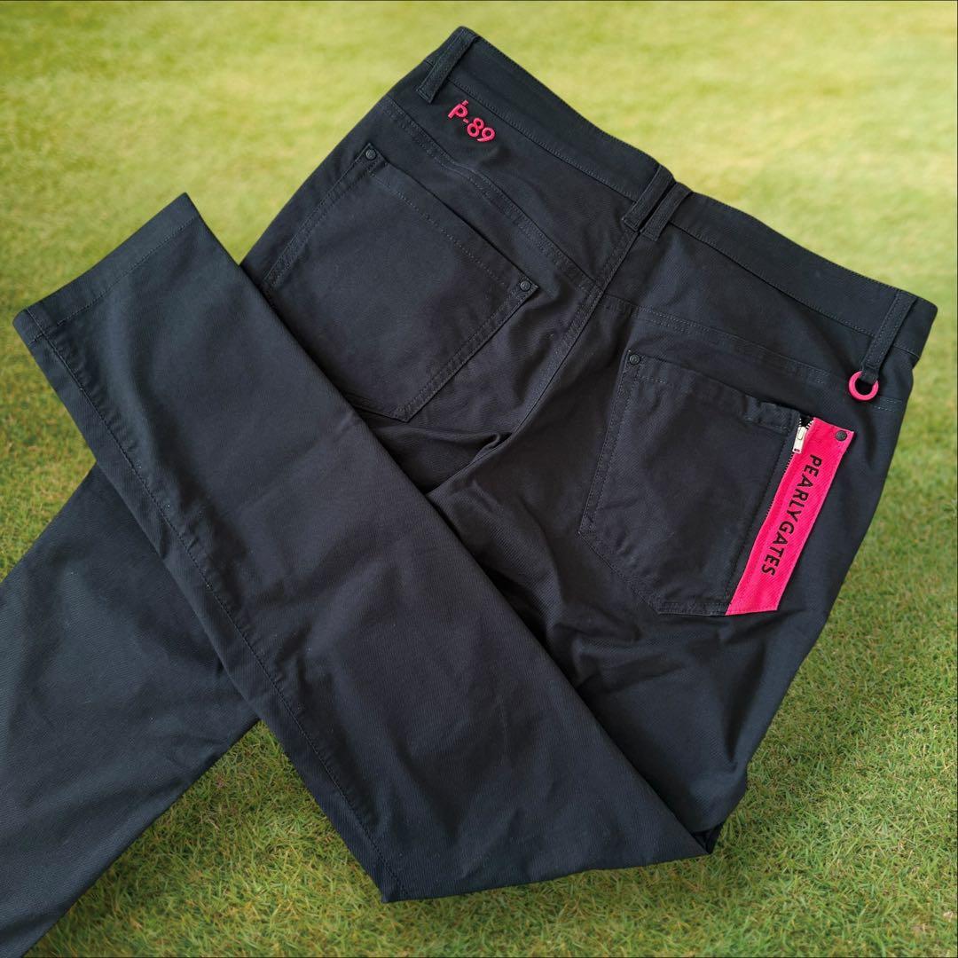 現行モデル　美品　パーリーゲイツ　パンツ　黒　L〜XL相当 コットン素材　5