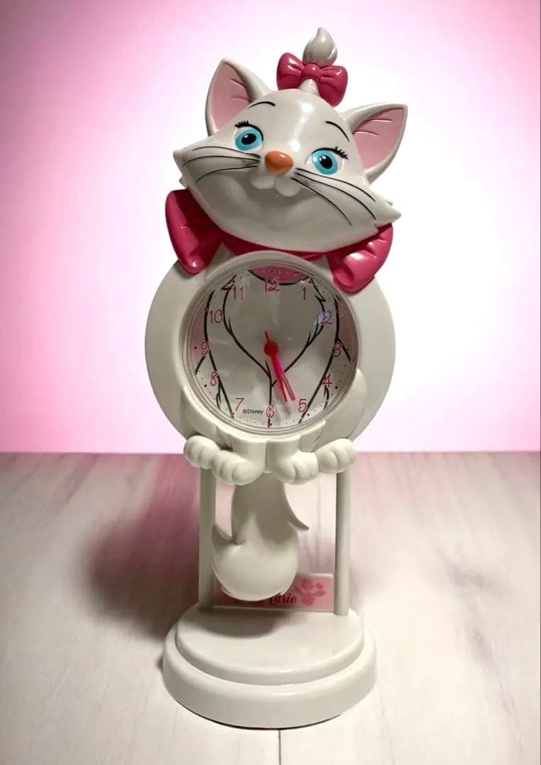 ディズニー おしゃれキャット マリー 2way 壁掛け 置き時計 振り子 時計