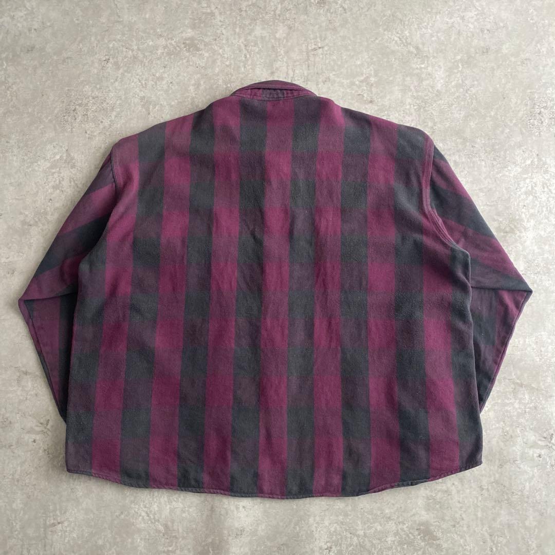 ド渋 好配色 チェック 70s 80s DEERSKIN ネルシャツ USA製