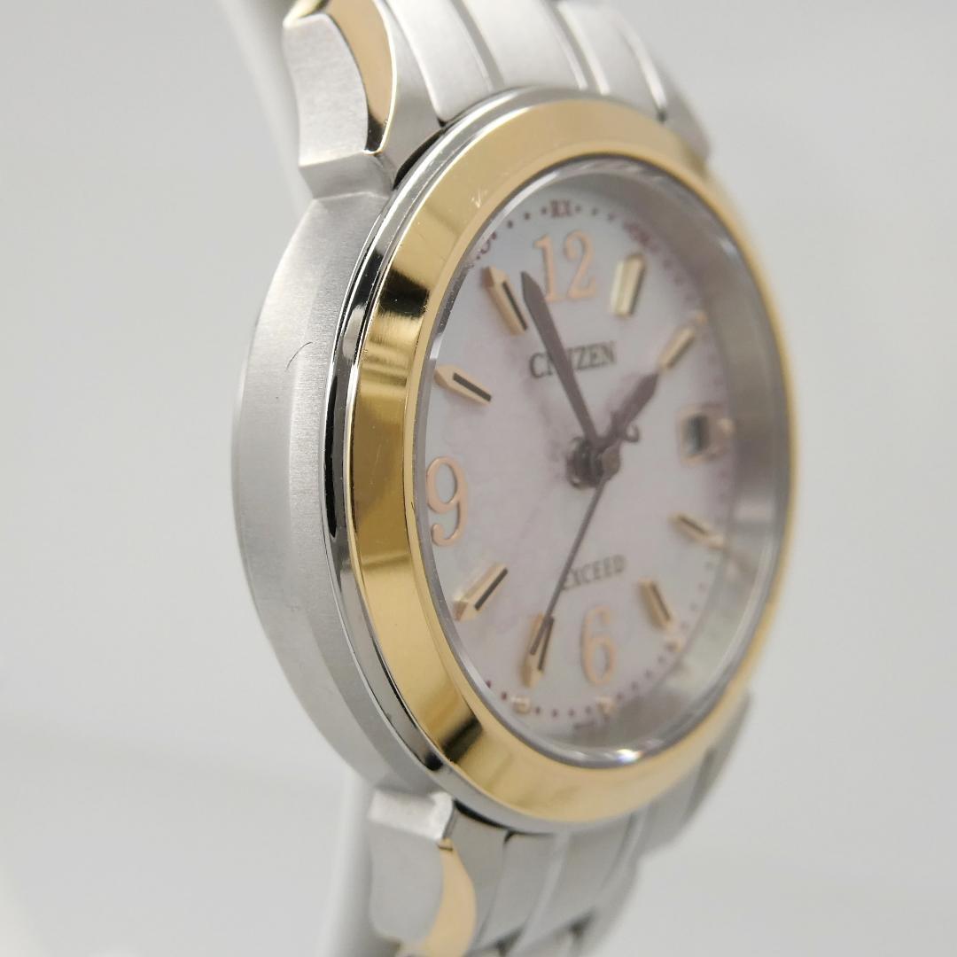 ✴美品稼働品 シチズン エクシード チタン 白蝶貝 エコドライブ電波時計 15㎝