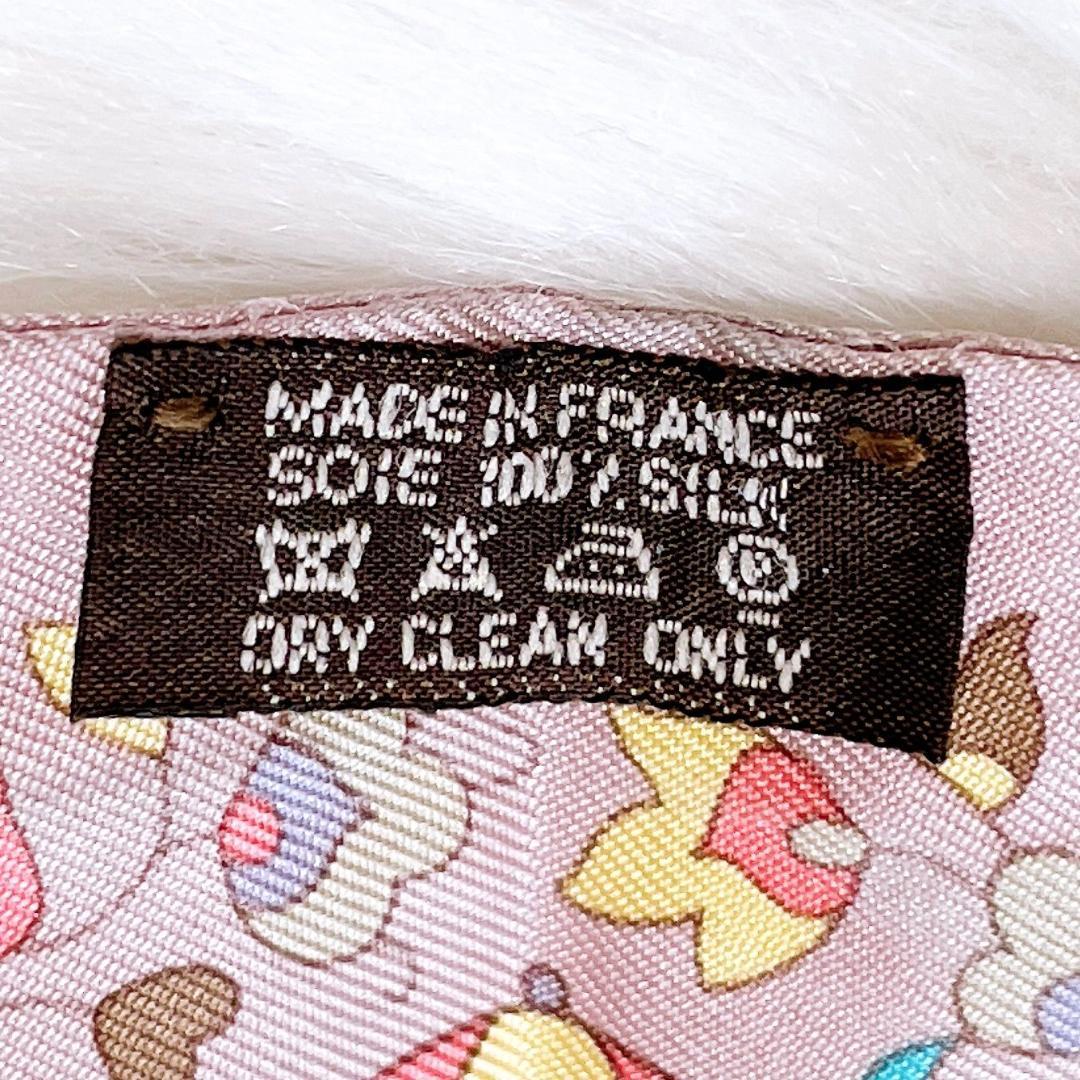 エルメス ツイリー モンスーンの庭 スカーフ ピンク　シルク100％