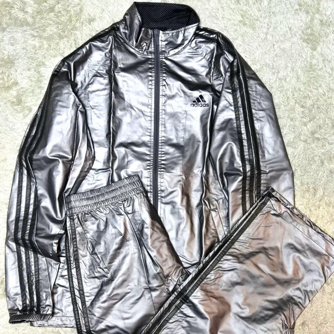 希少色　アディダス　ジャージ セットアップ ロゴ シルバー JD2006 L