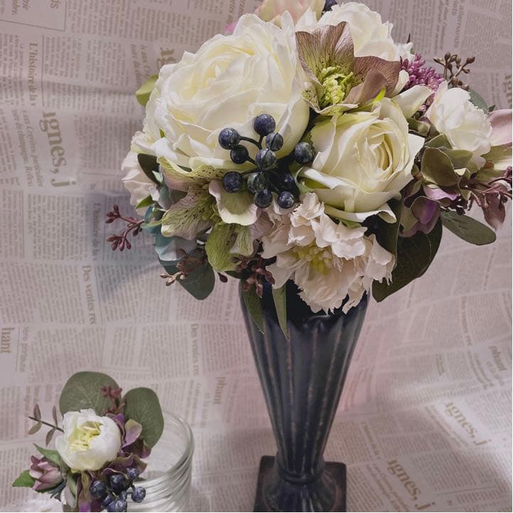 SALE！ナチュラルクラッチ　ウェディングブーケセット