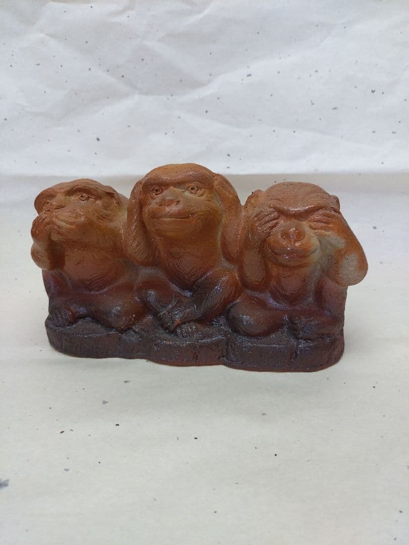 70.備前焼干支の猿