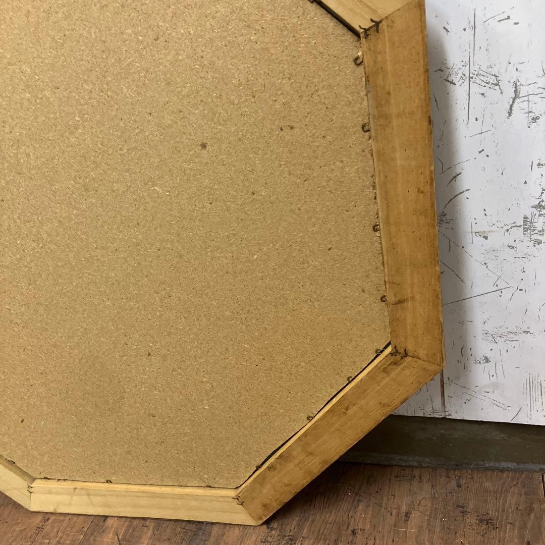 B-2 アンティーク オクタゴン型 八角鏡 ウォールミラー 壁掛け ミラー 鏡