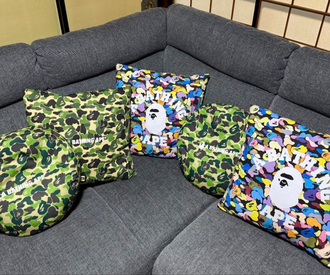 BAPE クッション 5点セット 美品 迷彩＆レインボー