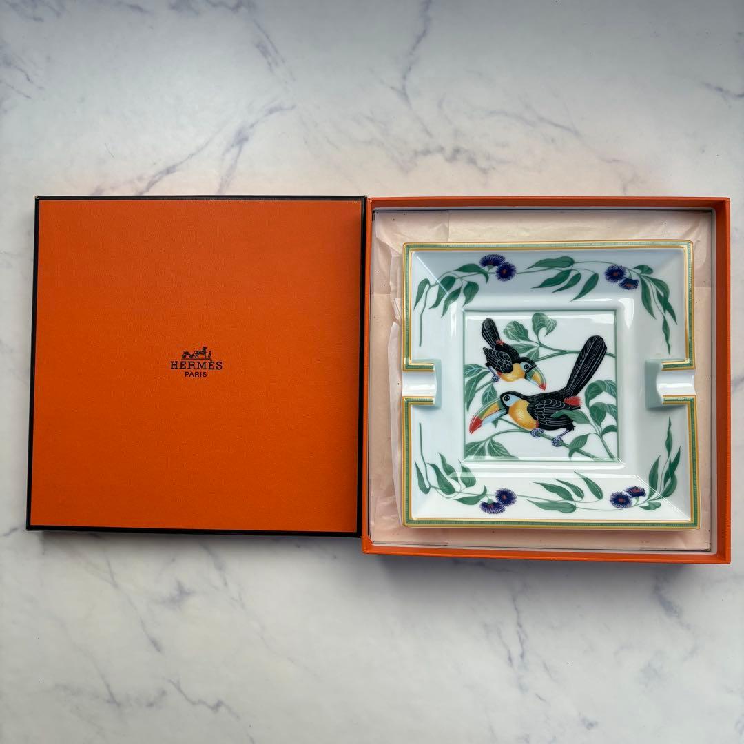 【希少・箱付】エルメス HERMES 灰皿 アッシュトレイ トゥカン 鳥モチーフ