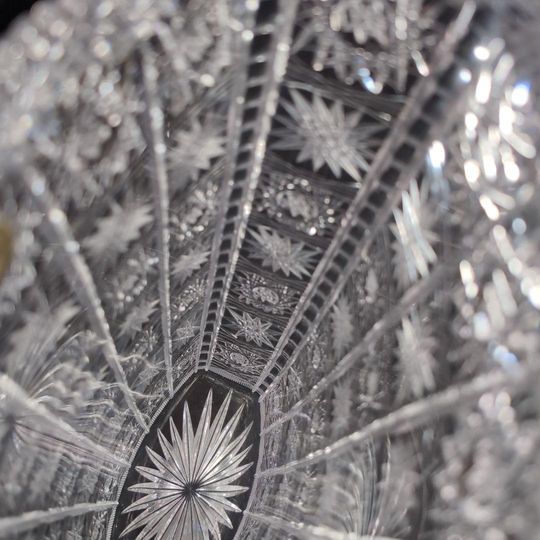 【ボヘミア】高級クリスタルガラス　フラワーベース　500PKデザインピンクラベル