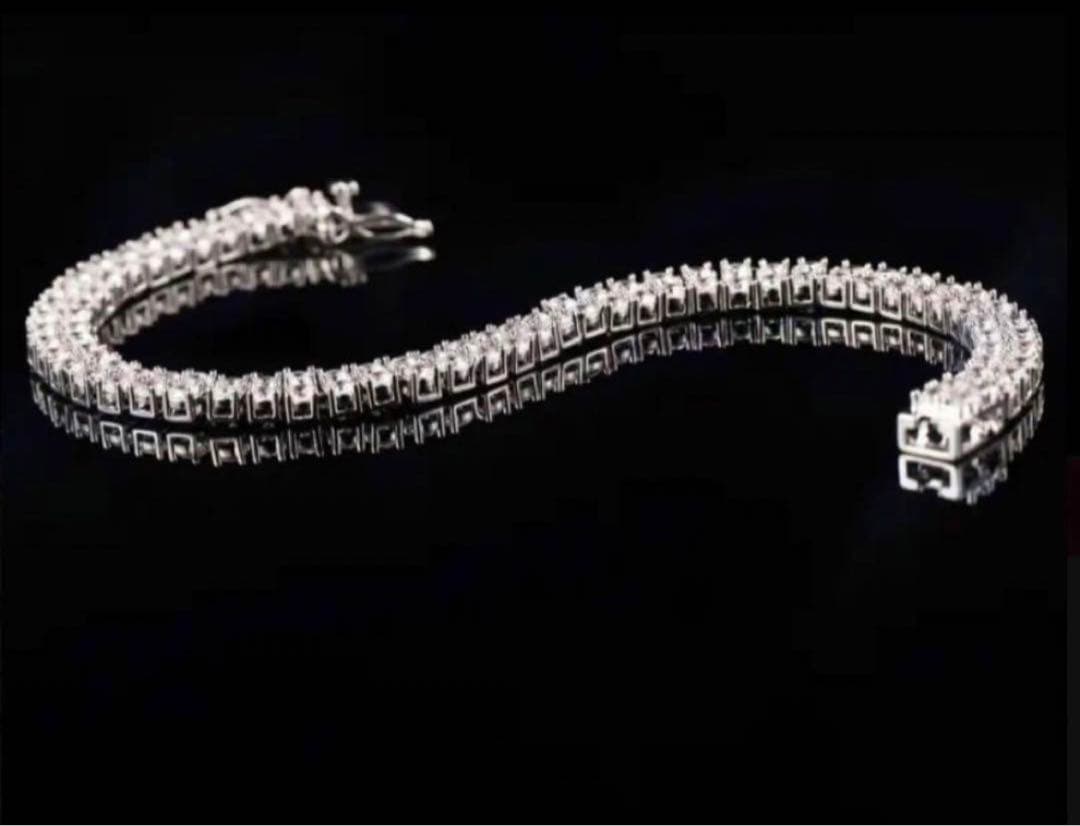 【残りわずか】2層モアサナイト ブレス S925 VVS1 輝き別格