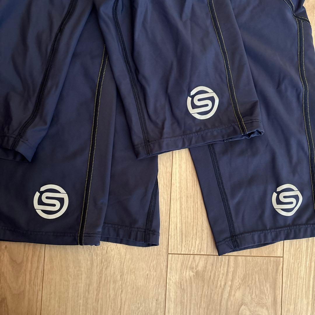 SKINS メンズハーフタイツ ネイビーM