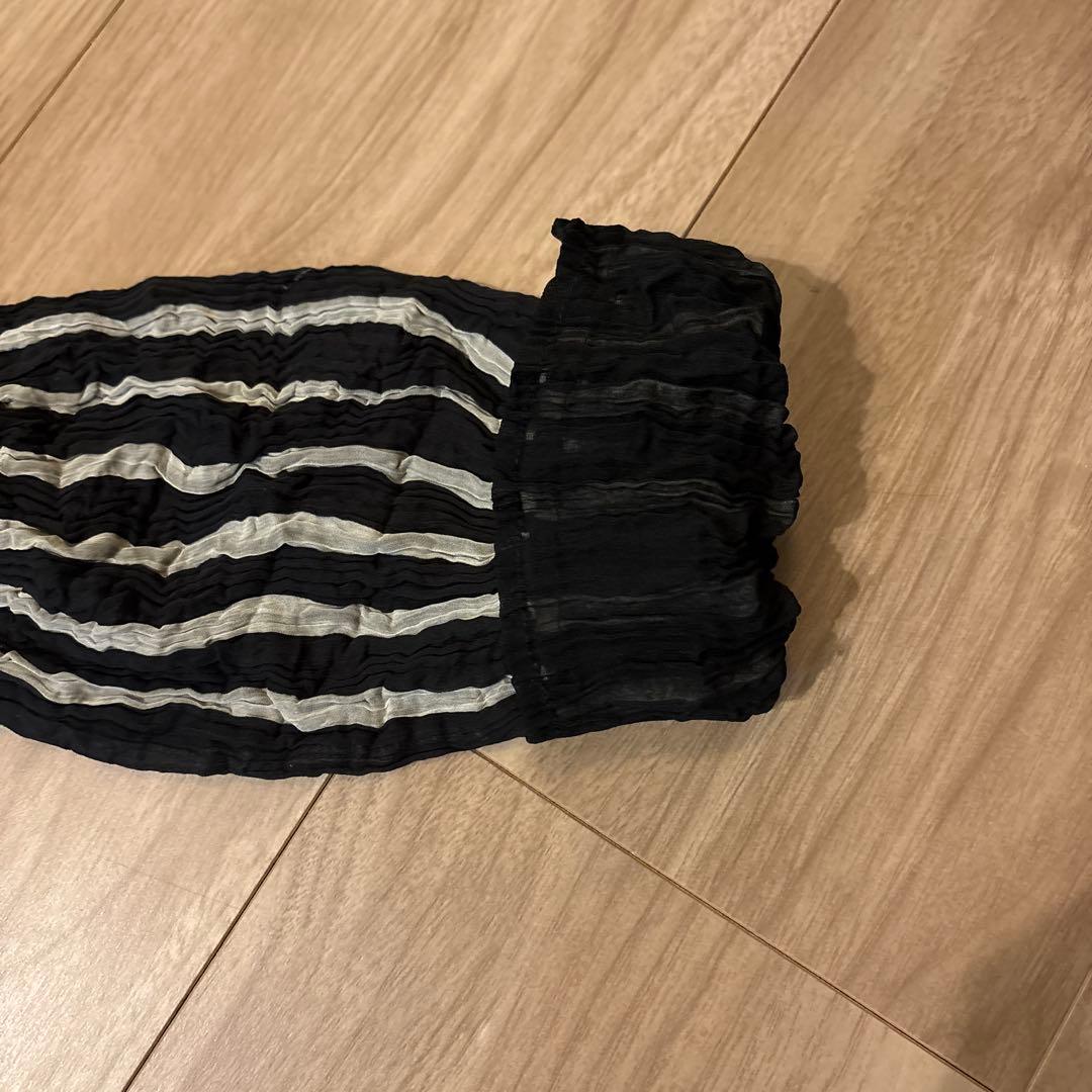 ISSEY MIYAKE プリーツ　長袖　ストライプ　Lサイズ