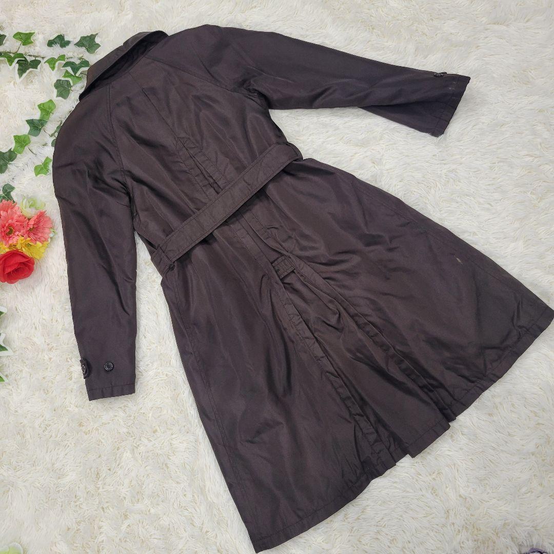 PRADA　ブラウン　ロングコート　裏地キルティング　トレンチコート