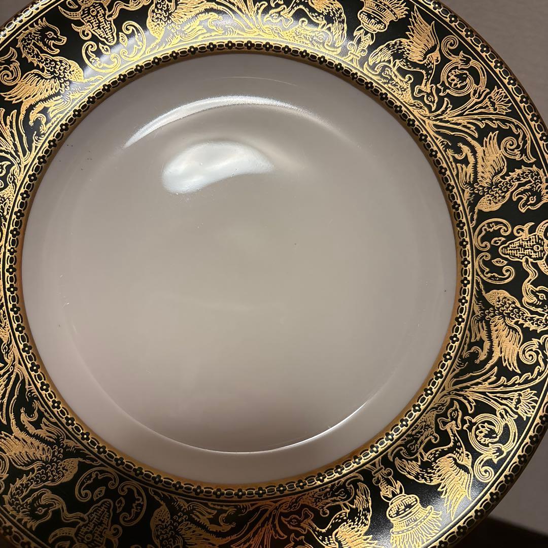 ウェッジウッド　フロレンティーン　グリーンゴールド　デザートプレート　20cm