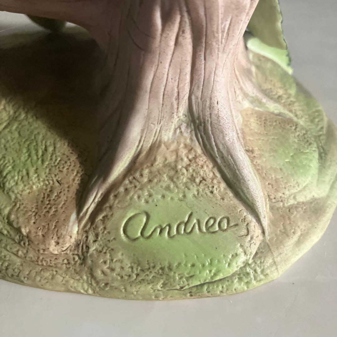 アメリカ90年代名門Andrea社　美しい色彩のハチドリ陶器オブジェ