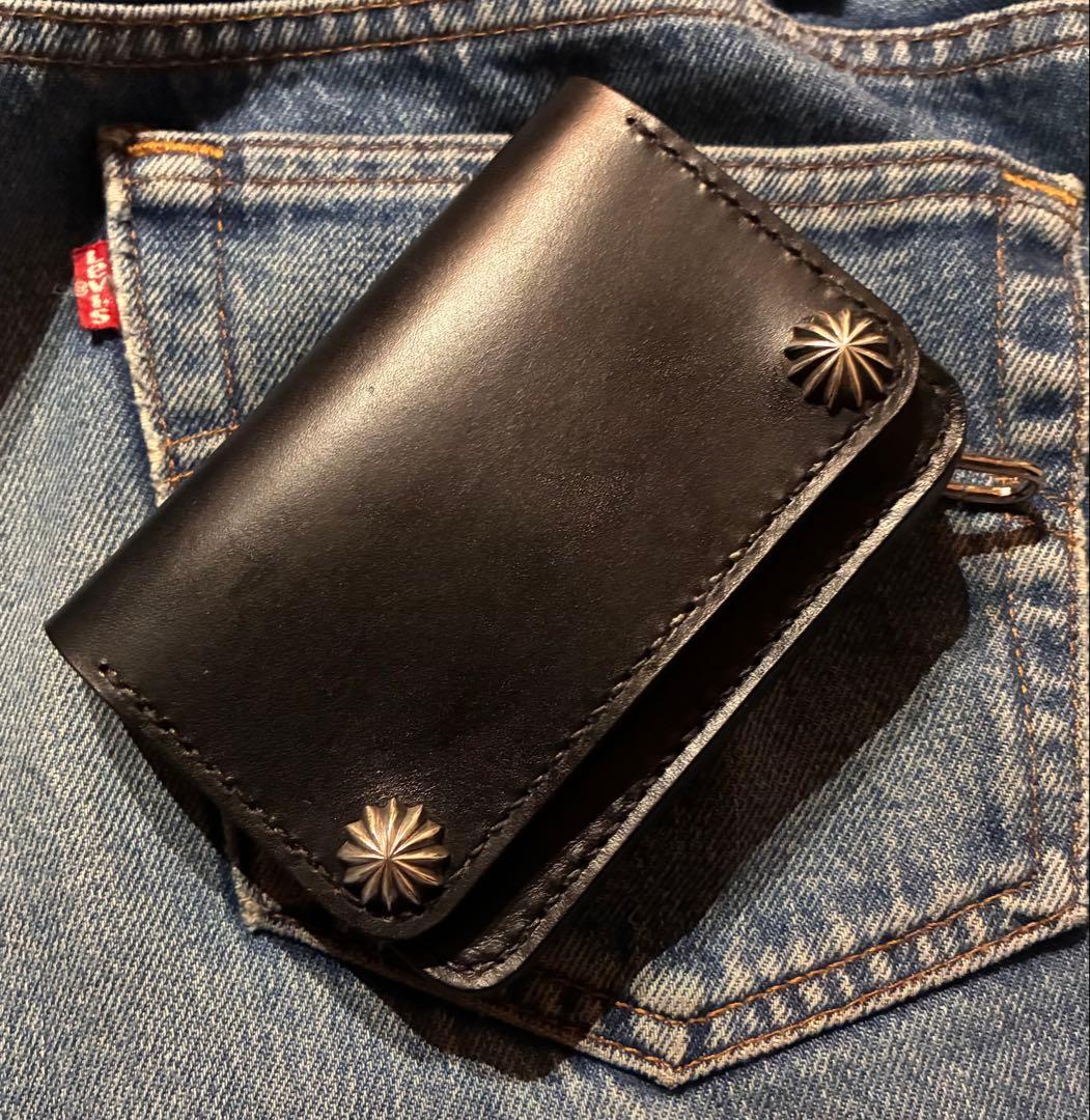 トラッカーウォレット　ショートサイズ　シルバー925アポロコンチョ　ブルガロ