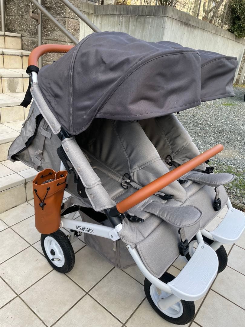 AIRBUGGY ココダブル 2人乗りベビーカー ストーン