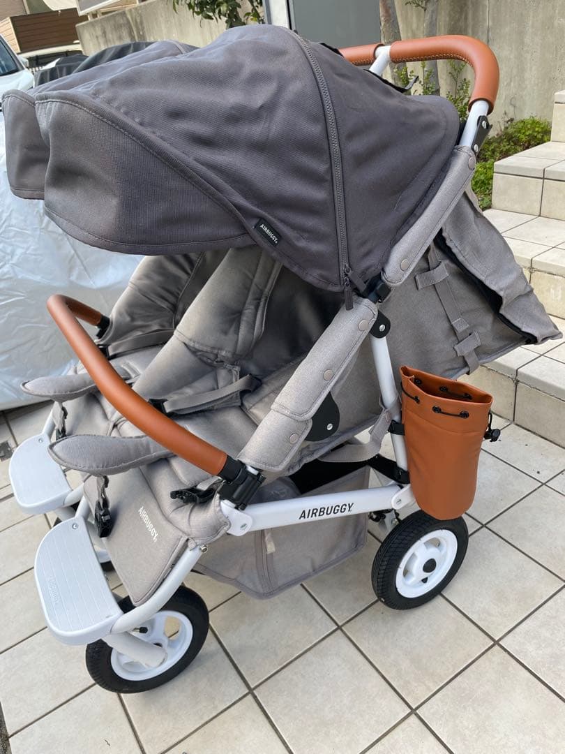 AIRBUGGY ココダブル 2人乗りベビーカー ストーン