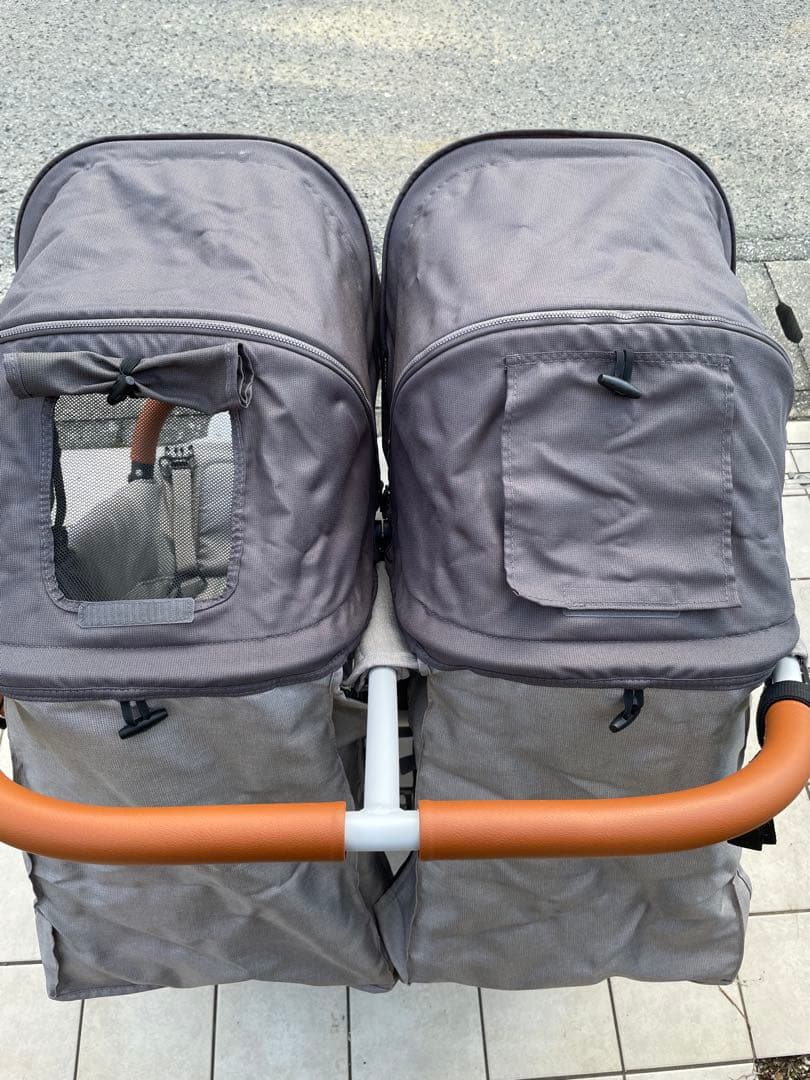 AIRBUGGY ココダブル 2人乗りベビーカー ストーン