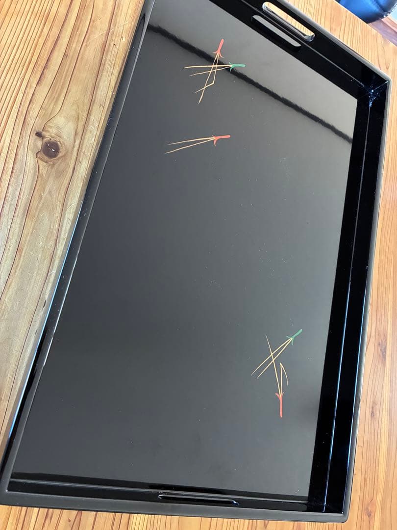 富山高岡塗/松葉漆黒　手入クロス・高台付i338