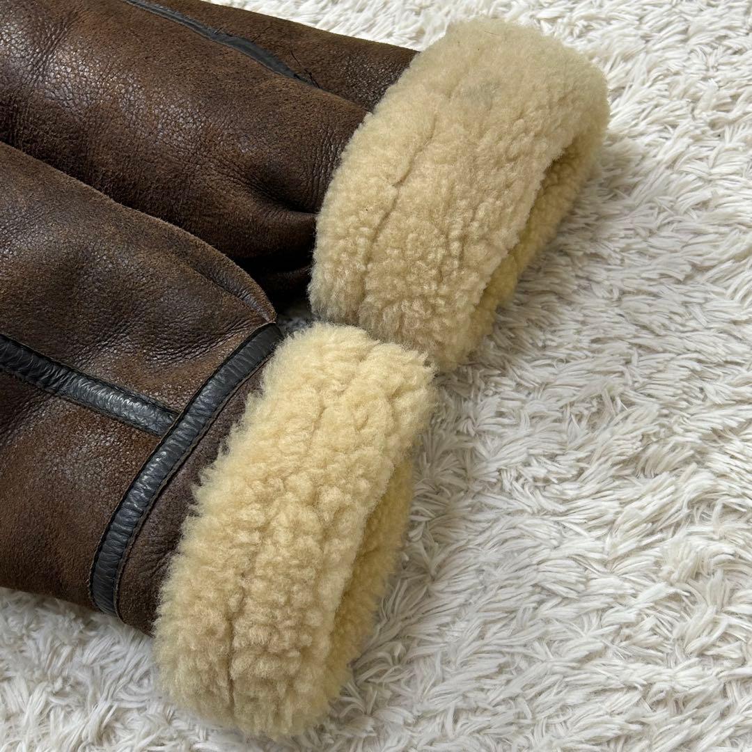 vintage B-3 ムートンジャケット リアルレザー 羊革 M ブラウン