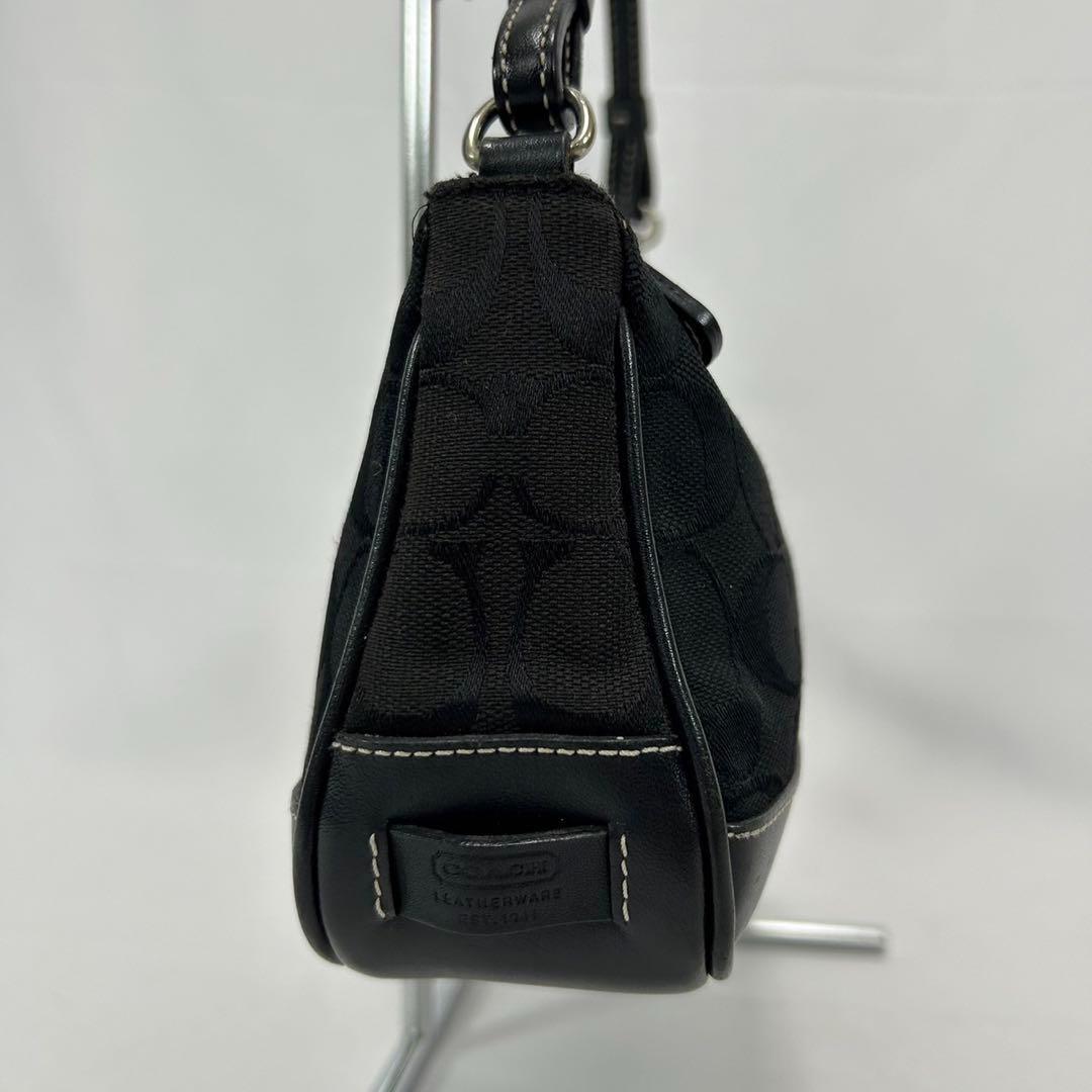 【極美品】コーチ 6094 ソーホー シグネチャー ワンハンドバッグ レザー 黒