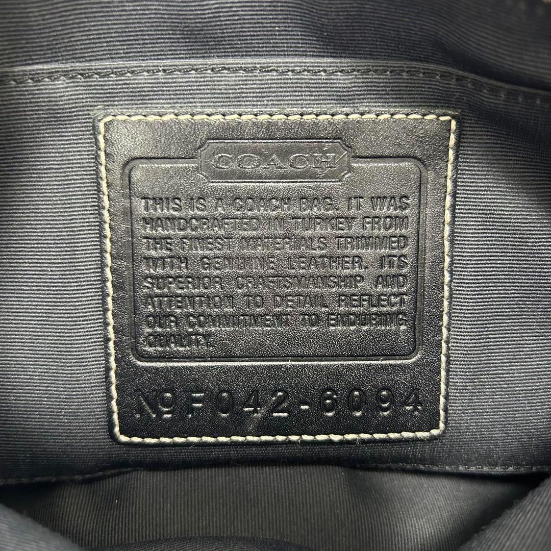 【極美品】コーチ 6094 ソーホー シグネチャー ワンハンドバッグ レザー 黒