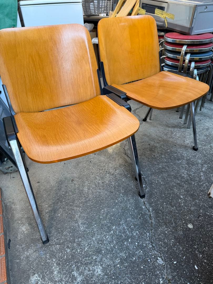 KOKUYO velca 木製チェア 2脚セット 会議椅子 スタッキング L/O