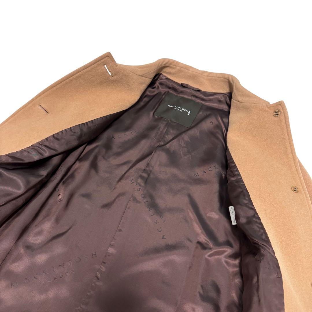 美品 マッキントッシュロンドン メルトン　ロングステンカラーコート キャメル44