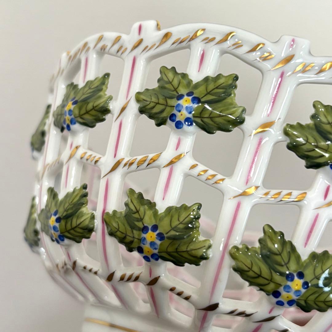 HEREND オープンバスケット ロスチャイルドバード 透かし