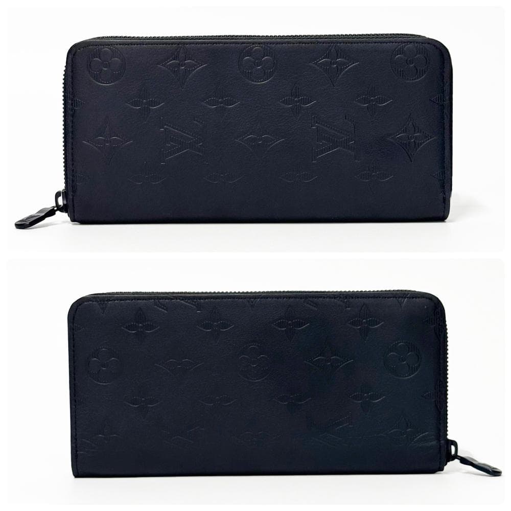 極美品 ルイヴィトン モノグラム シャドウ ジッピーウォレットヴェルティカル 黒