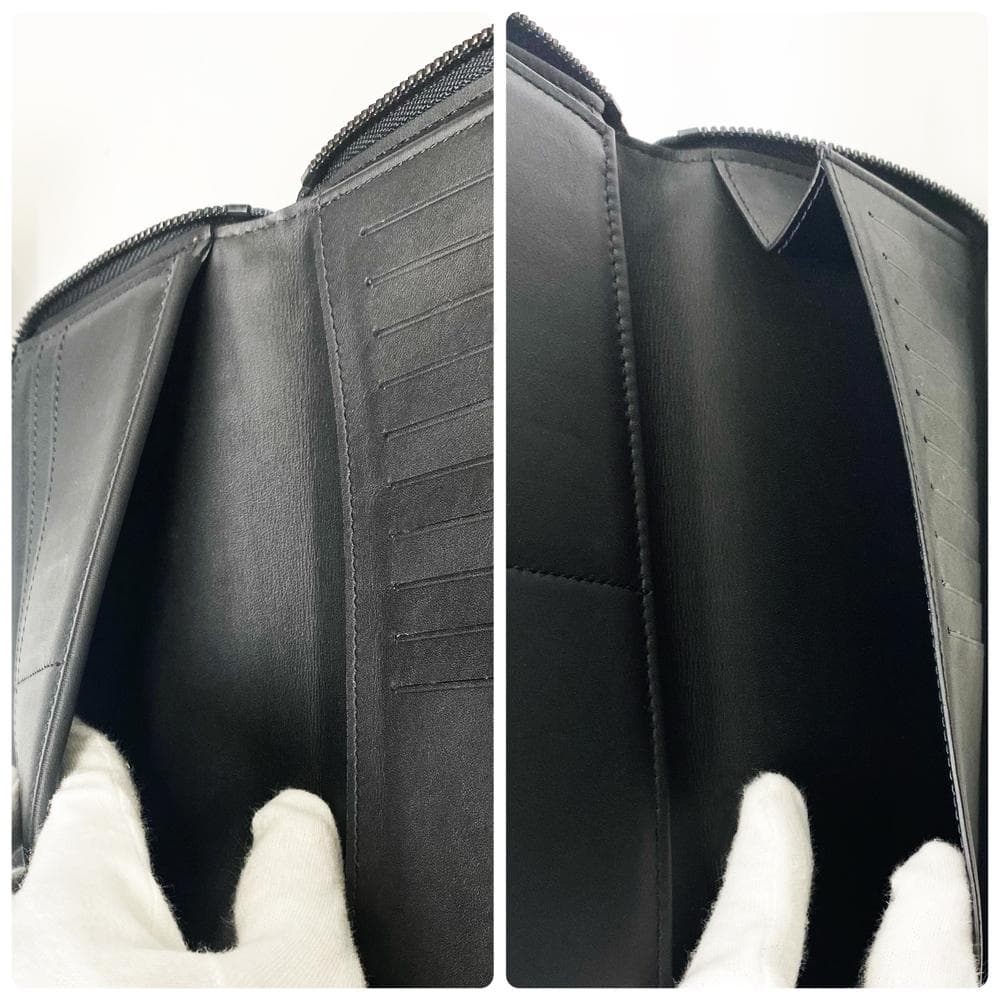 極美品 ルイヴィトン モノグラム シャドウ ジッピーウォレットヴェルティカル 黒