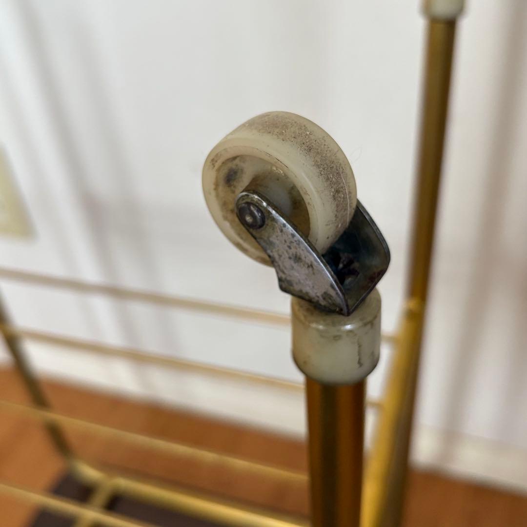 ヴィンテージ オーク材 ワゴン インダストリアル スチール サイドテーブル