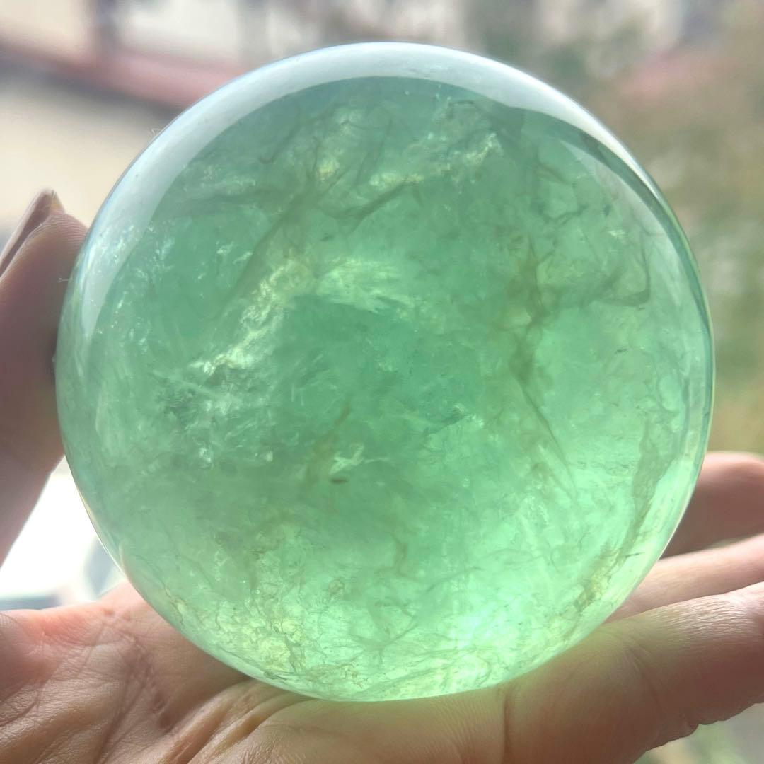 レア☆スフィア☆ブルーグリーン キラキラ虹入り