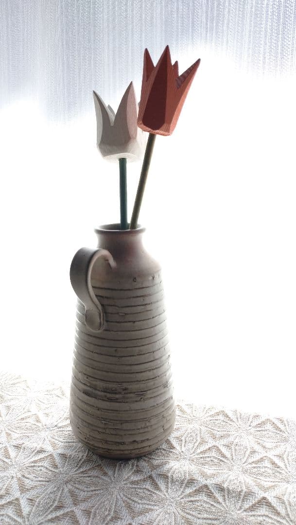 フラワーベース V Gabriel Keramikスウェーデン ヴィンテージ北欧