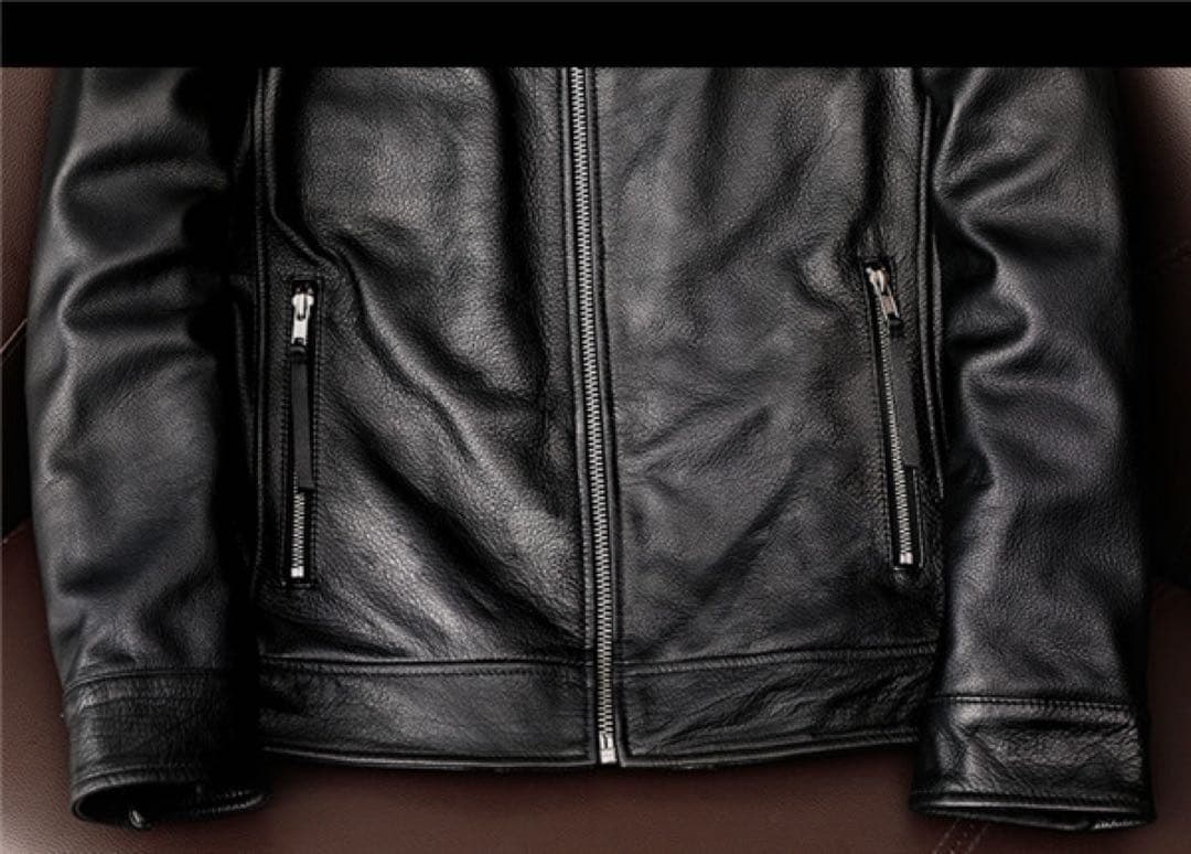 fortime シングルライダースジャケット レザージャケット 本革 2XL