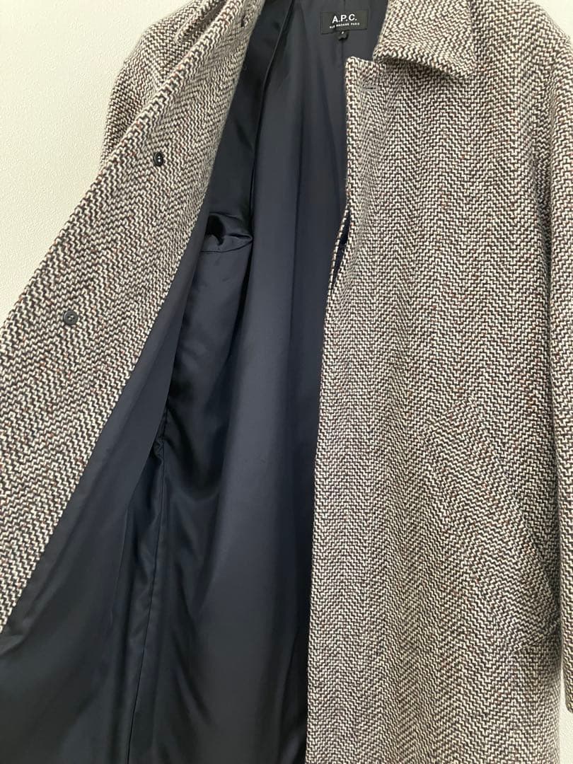 A.P.C. アーペーセー ツイードステンカラーコート(S)