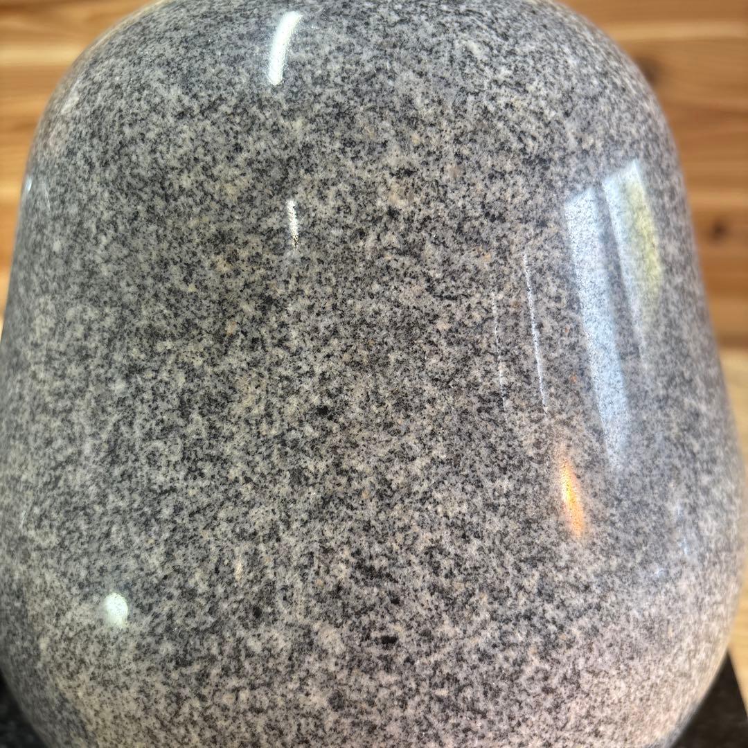 石像　彫像　石　石材　だるま置物　２点セット　台付