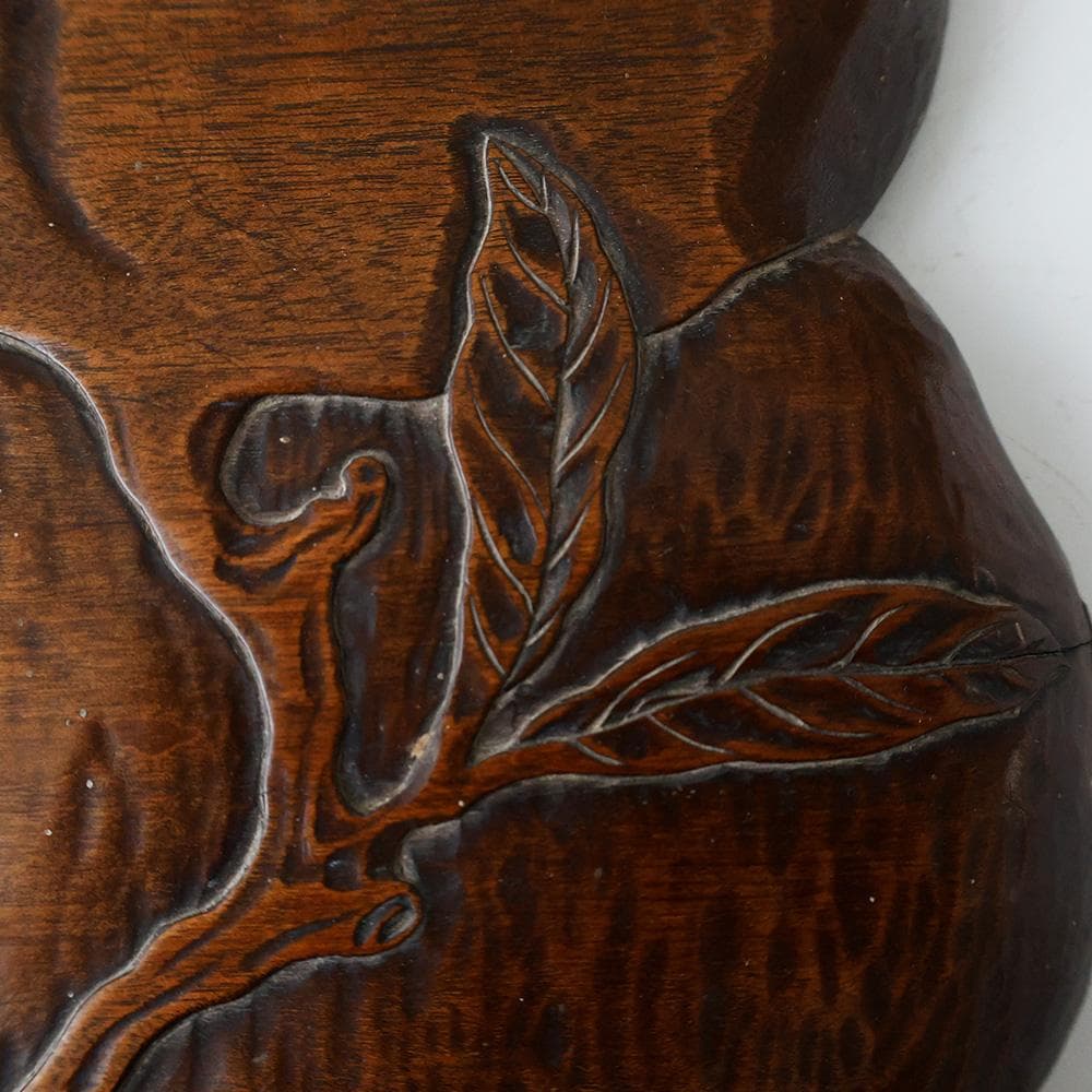 ★ CHI ★ 煎茶盆 時代唐物 木彫 葉盆 桃型葉盆 蝙蝠 煎茶道具