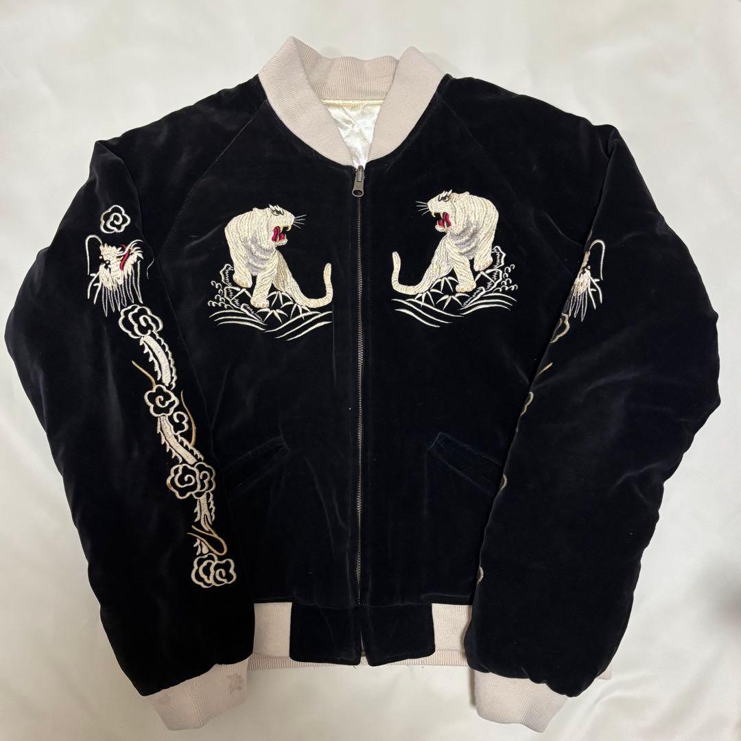 別珍スカジャン 虎×鷹