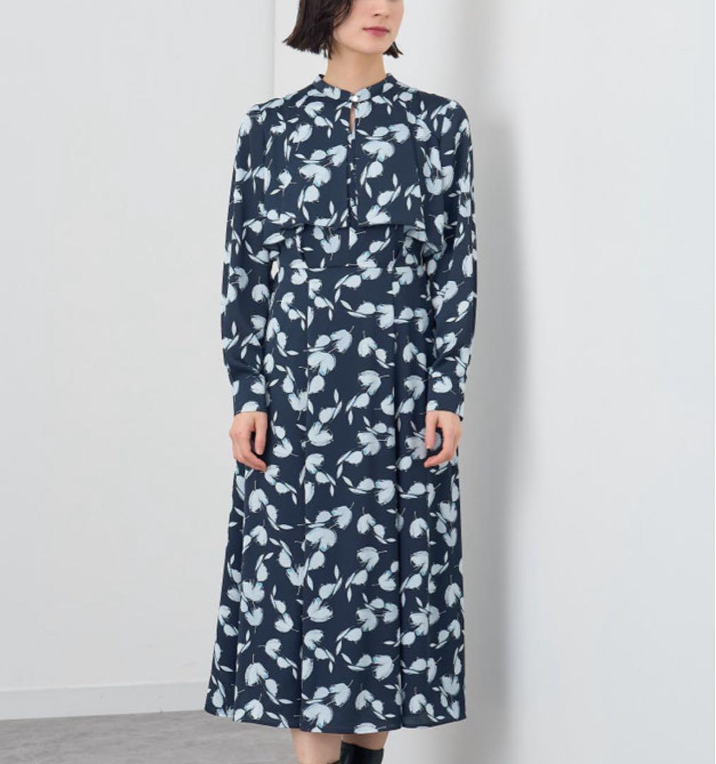 アナイ　ネイビー 花柄 ロングドレス　ワンピース
