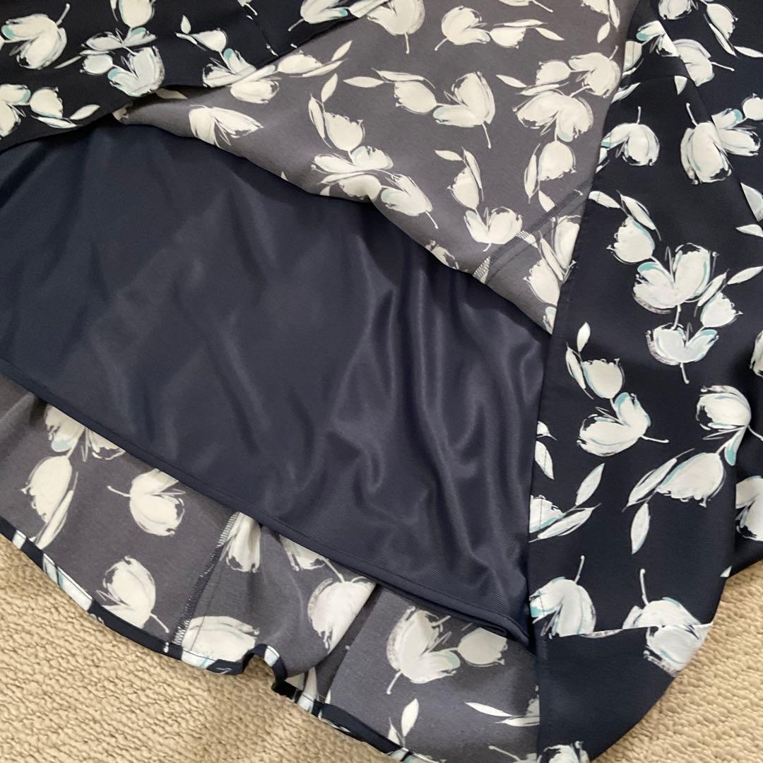 アナイ　ネイビー 花柄 ロングドレス　ワンピース