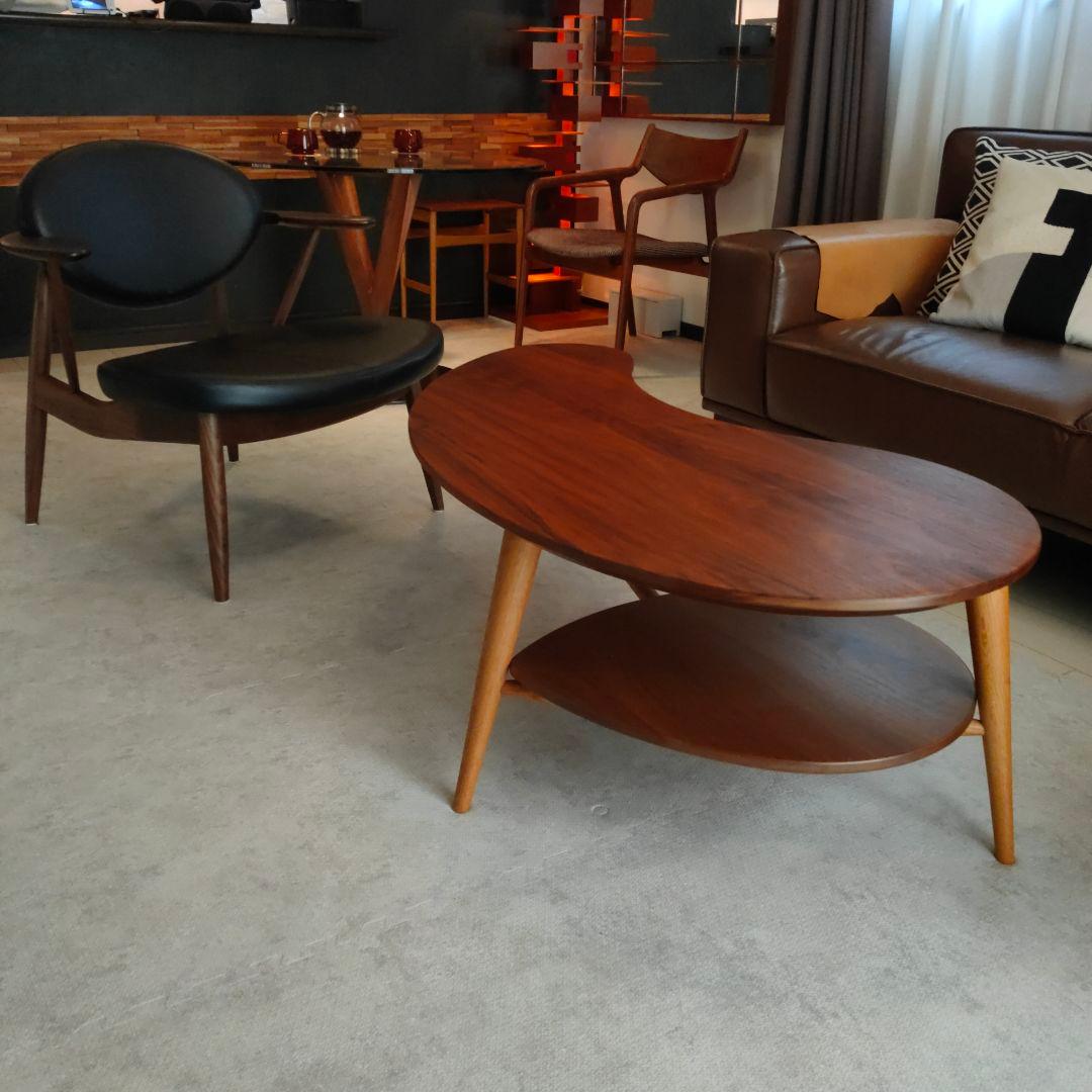 【オイル塗装】CIVILリビングテーブル(ウォールナット＋オーク)柏木工