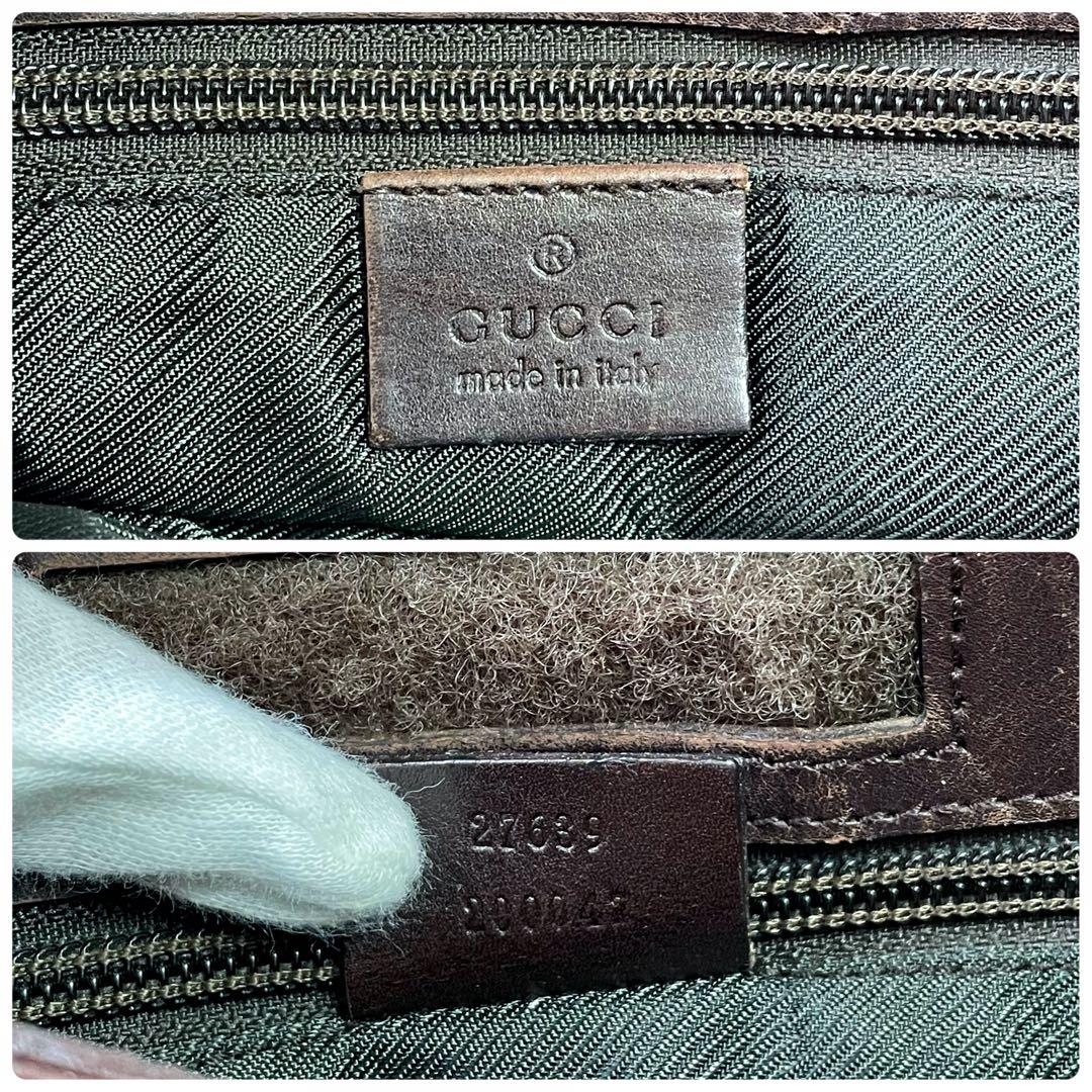 グッチ GGキャンバス × レザー ショルダー バッグ メッセンジャー.