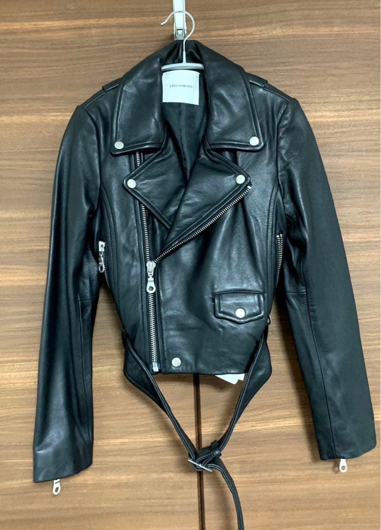 【お値下げ中】lagnamoon 羊革 レディースライダースジャケット ブラック